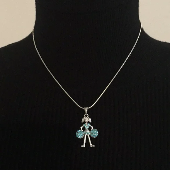 Vintage Silver Tone Cheerleader Necklace - Picture 1 of 5